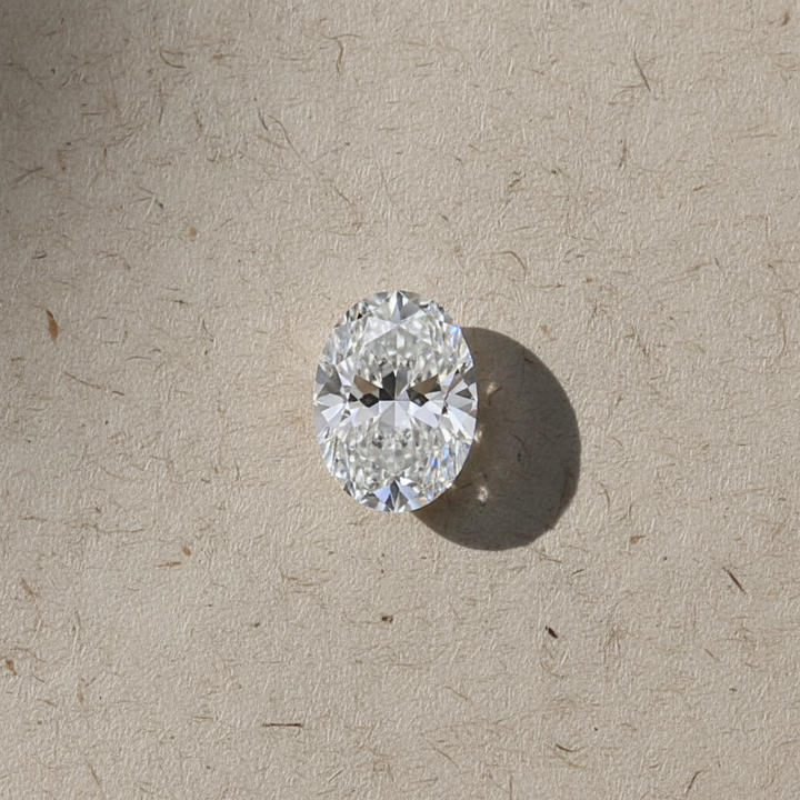 1,02 karaat ovaal geslepen laboratoriumdiamant, VVS2/D