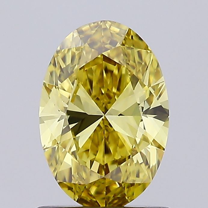 Diamante ovale coltivato in laboratorio da 1,02 carati VS1 Fancy Giallo intenso