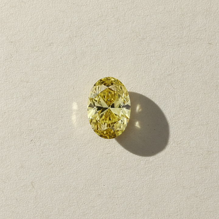 1,02 karaat ovale lab-grown diamant, VS1/fancy intens geel