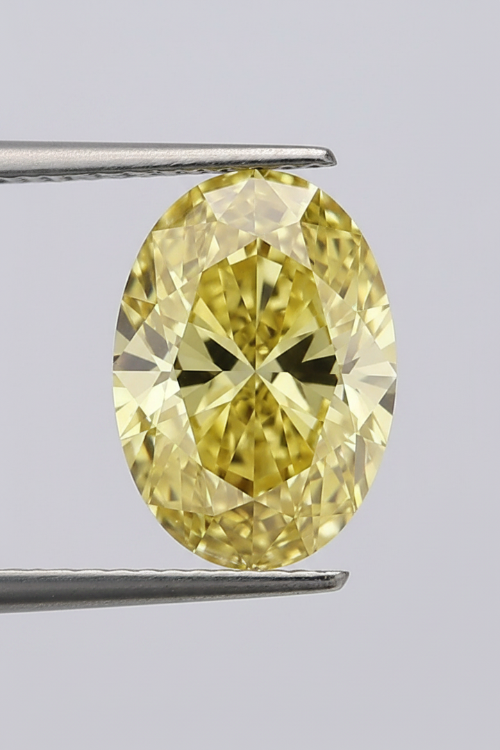 1,02 karaat ovale lab-grown diamant, VS1/fancy intens geel
