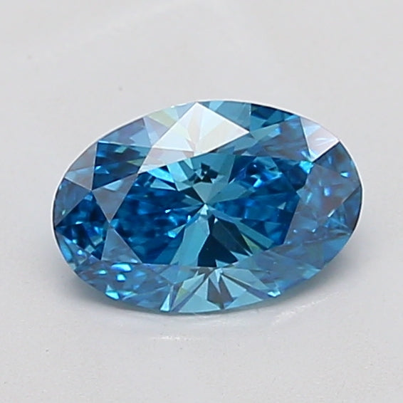 1,02 karaat ovale laboratorium-gegroeide diamant VS2 Fancy Vivid Blue