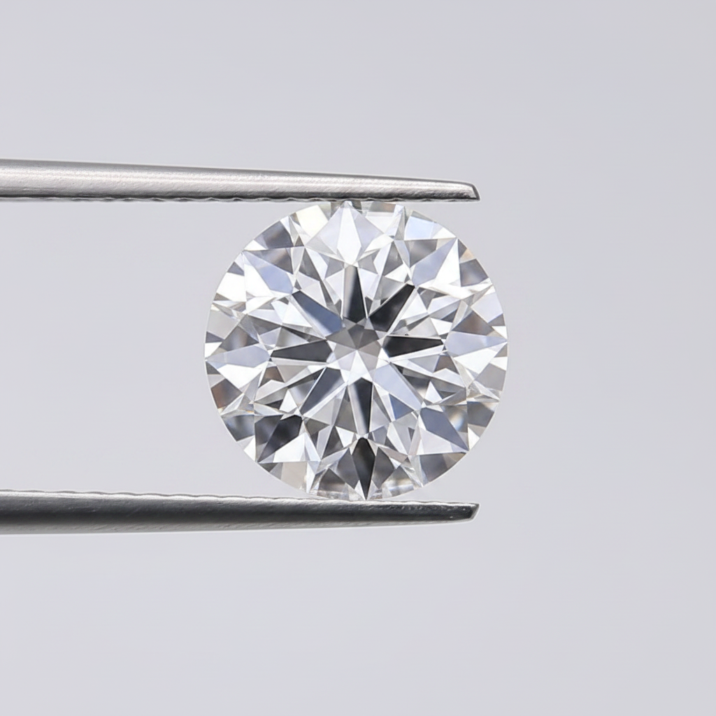 1,02 karaat ronde lab-gegroeide diamant, VVS2/E