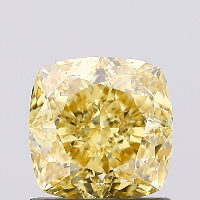Diamante cultivado en laboratorio modificado con forma de cojín de 1,03 quilates VS2Fancy amarillo vivo