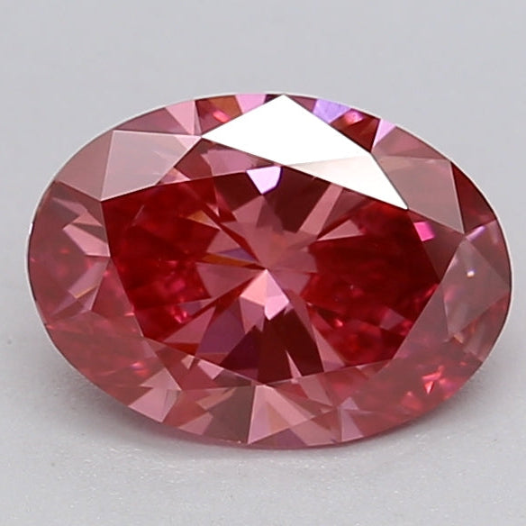 Diamante cultivado em laboratório com corte oval de 1,03 quilates VS1 FANCY DEEP PINK