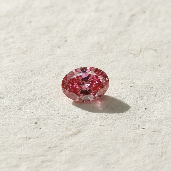 1,03 Karat ovaler, im Labor geschliffener Diamant, VS1/FANCY DEEP PINK