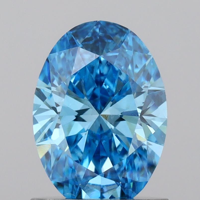 Diamante cultivado en laboratorio de talla ovalada de 1,03 quilates VS1 azul intenso elegante