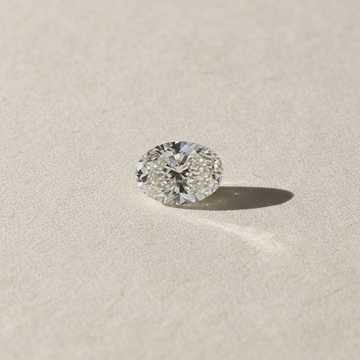 Diamante cultivado en laboratorio de talla ovalada de 1,03 quilates, VVS2/H