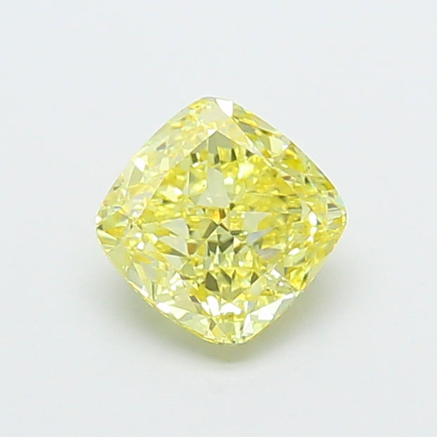 1,04 karaat kussen vierkant Lab Grown Diamond VS1 Fancy Intense Yellow