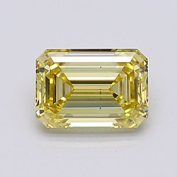 1.04 Carat Emerald Cut Lab Grown Diamond VS2Fancy Intense Yellow