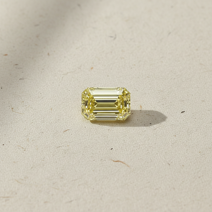 1.04 Carat Emerald Cut Lab Grown Diamond, VVS2/Fancy Light Yellow