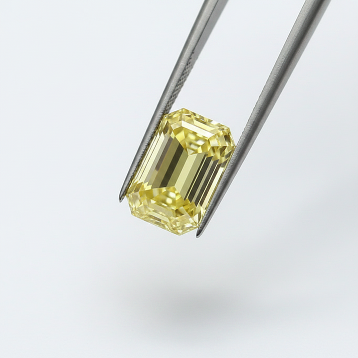 1.04 Carat Emerald Cut Lab Grown Diamond, VVS2/Fancy Light Yellow