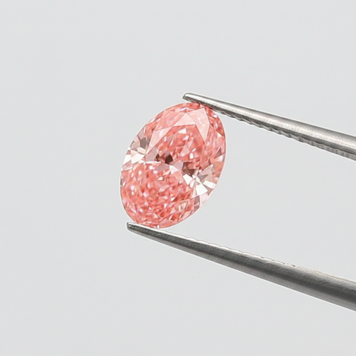 1,04 karaat ovale geslepen laboratoriumdiamant, VS1/fancy levendig roze