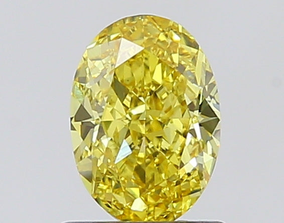 1,04 karaat ovaal geslepen Lab Grown Diamond VS1 Fancy Vivid Yellow