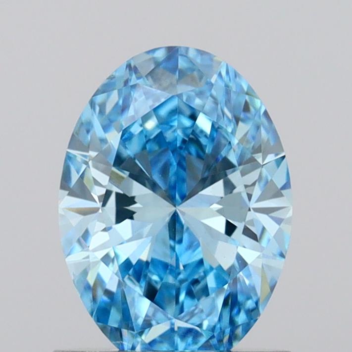 1.04 Carat Oval Cut Lab Grown Diamond VVS2Fancy Vivid Blue