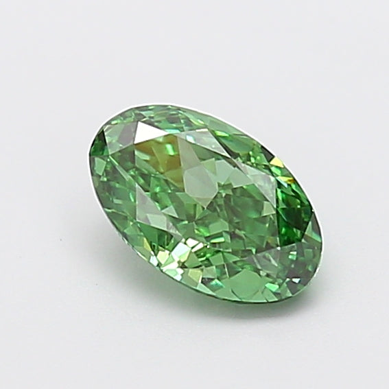 1,04 Karat ovaler, im Labor geschliffener Diamant VVS2, Fancy Vivid Green
