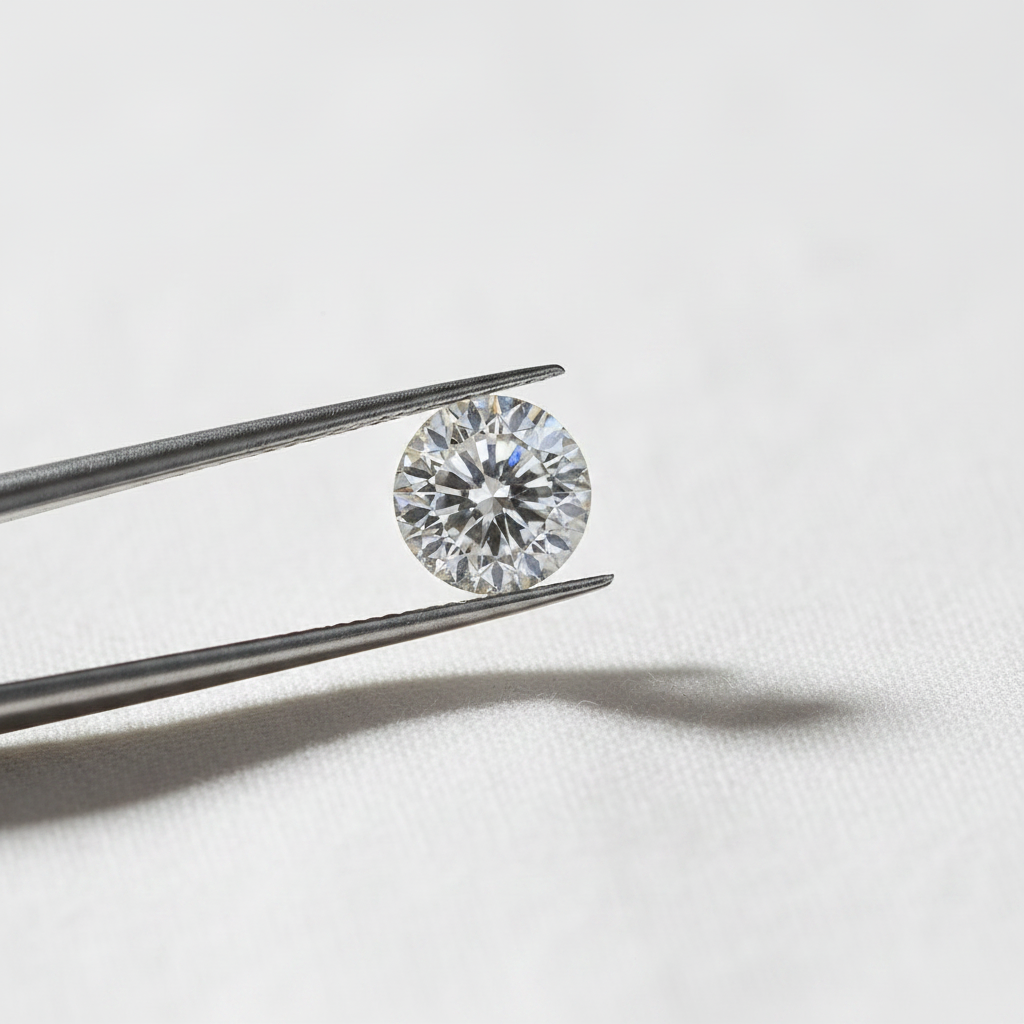 Diamante cultivado em laboratório com lapidação portuguesa de 1,04 quilates, VVS2/F