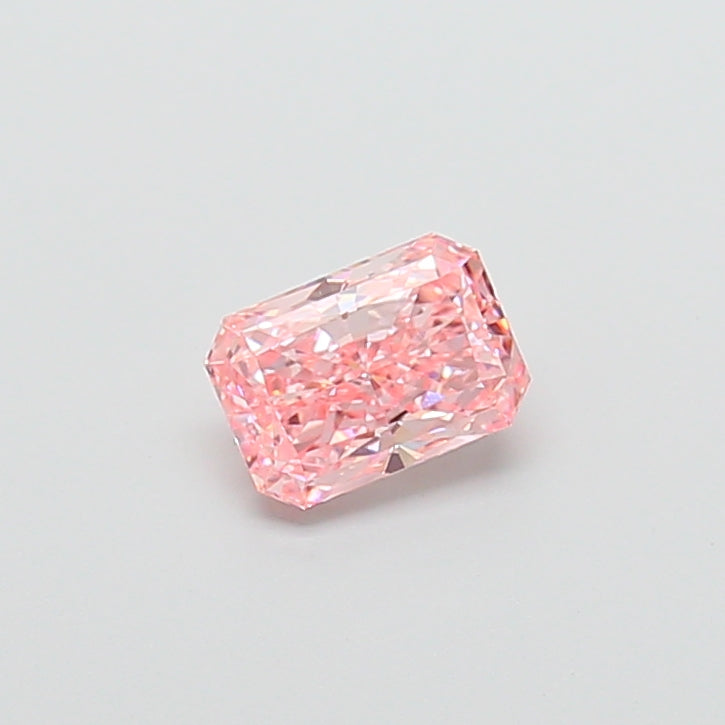 1.04 Carat Radiant Lab Grown Diamond VVS1 Fancy Vivid Pink