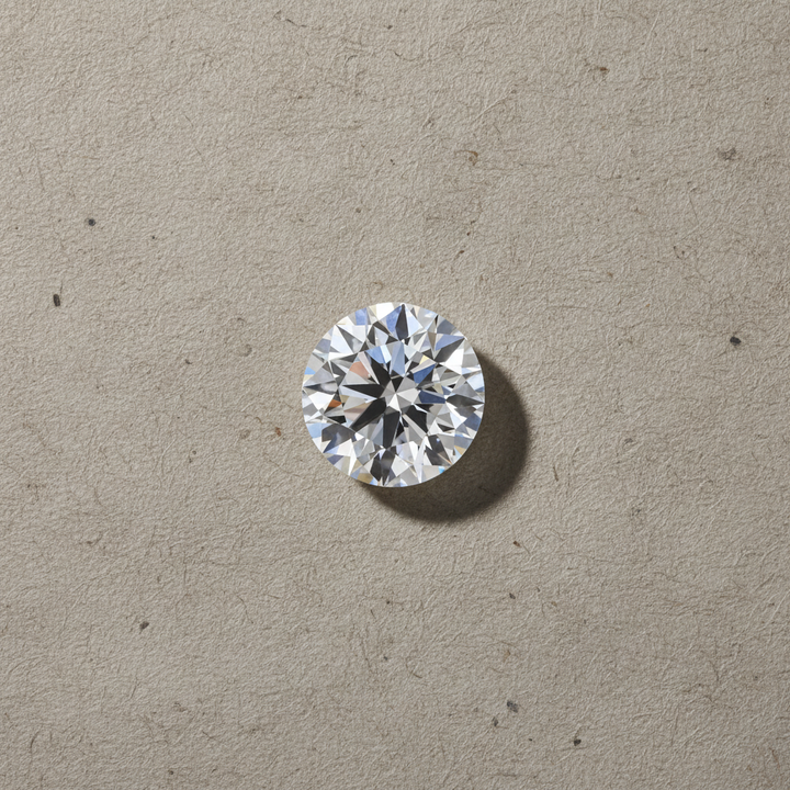 Diamante redondo cultivado em laboratório de 1,04 quilates, VS1/D
