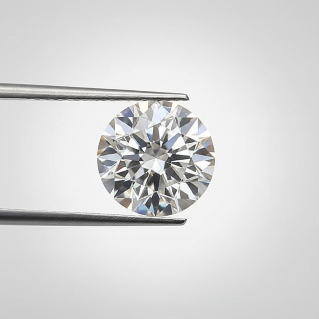 Diamante redondo cultivado em laboratório de 1,04 quilates, VVS2/D