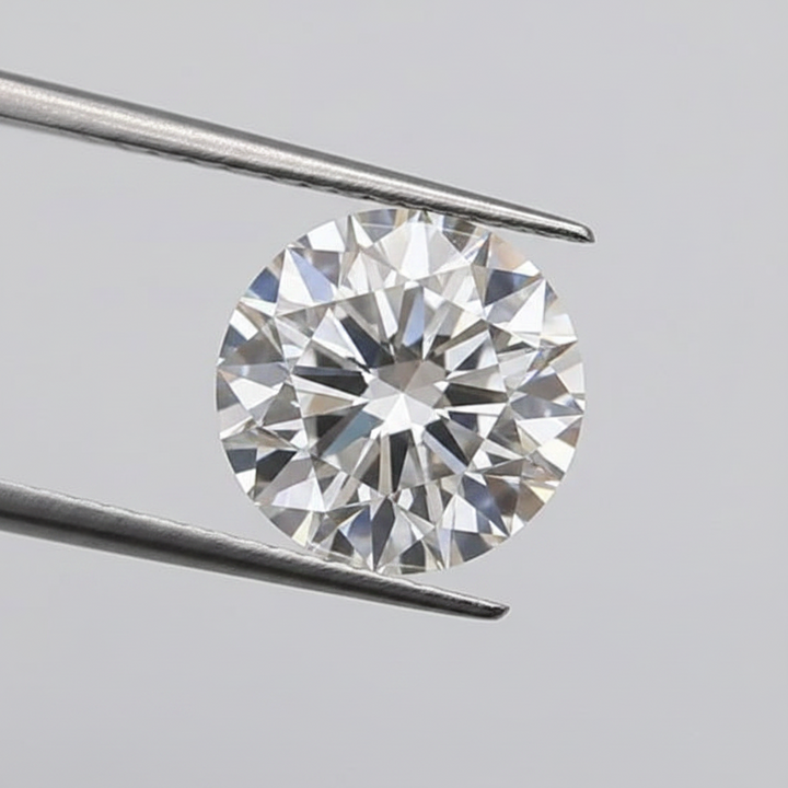 Diamante redondo cultivado em laboratório de 1,04 quilates, VVS2/D
