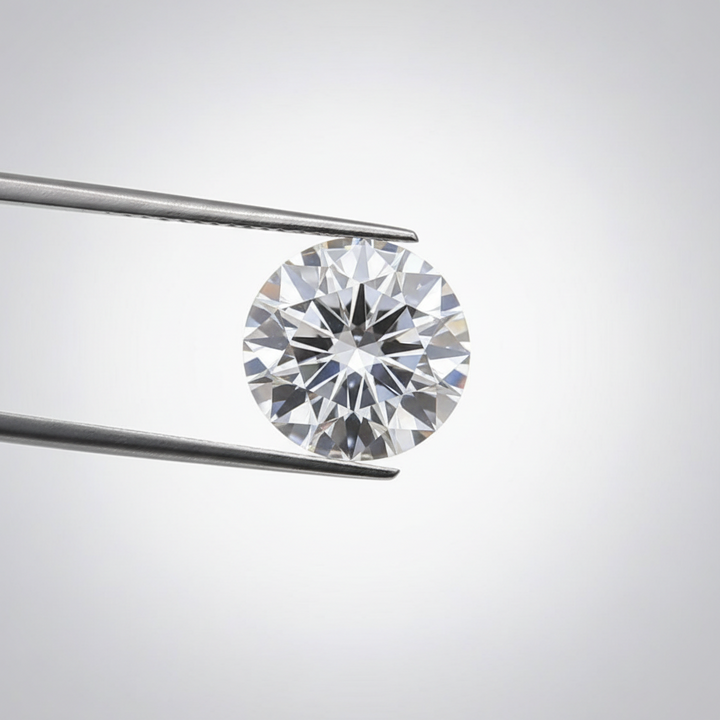 1,04 karaat ronde lab-gegroeide diamant, VVS2/E