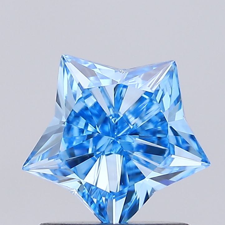 1.04 Carat Star Cut Lab Grown Diamond VVS2Fancy Vivid Blue