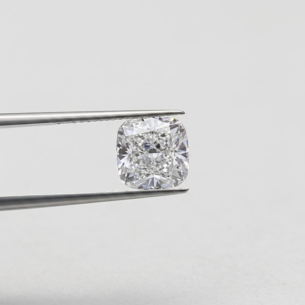 1,05 karaat kussengeslepen laboratorium-gegroeide diamant, VVS2/E