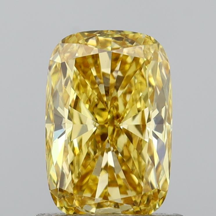1,05 karaat kussen vierkant Lab Grown Diamond VVS2 Fancy Yellow