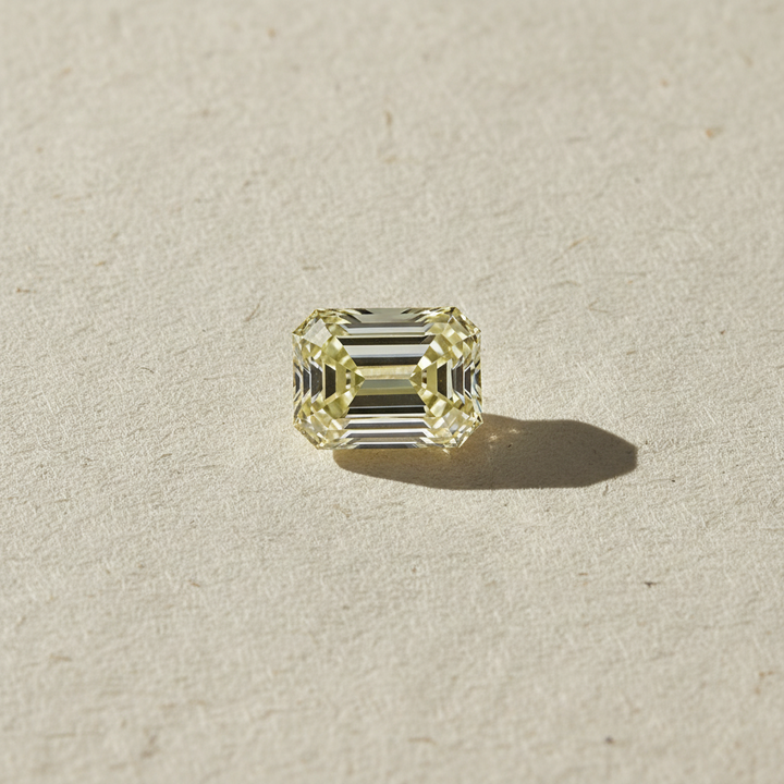 1.05 Carat Emerald Cut Lab Grown Diamond, VVS2/Fancy Light Yellow