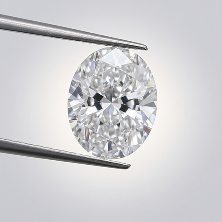 1,05 karaat ovaal geslepen laboratoriumdiamant, IF/D