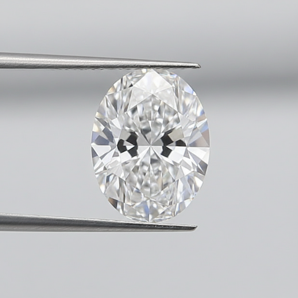 1,05 karaat ovaal geslepen laboratoriumdiamant, VS1/D
