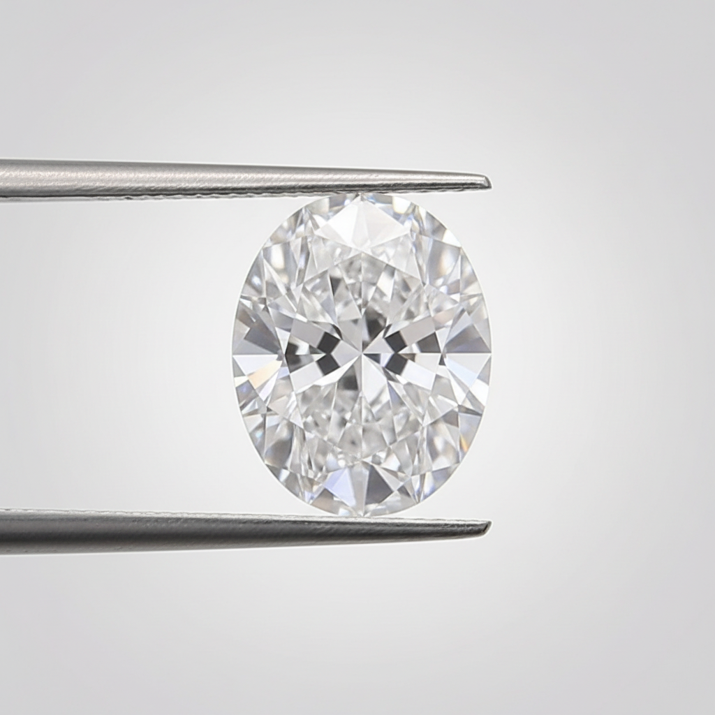 1,05 karaat ovaal geslepen laboratoriumdiamant, VS1/D