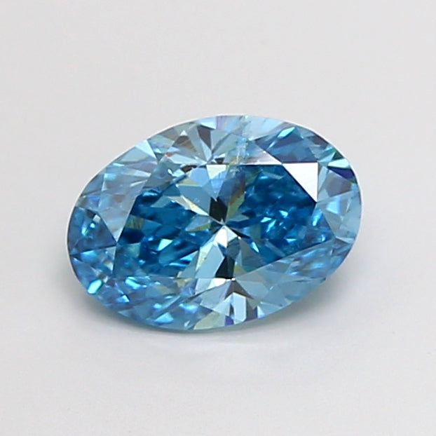 1.05 Carat Oval Cut Lab Grown Diamond VS1Fancy Vivid Blue