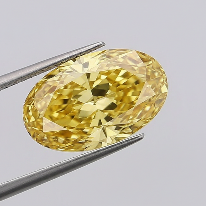 1,05 karaat ovale lab-grown diamant, VS1/fancy intens geel
