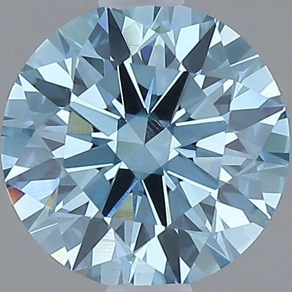 1.05 Carat Round Lab Grown Diamond VVS2 Fancy Vivid Blue