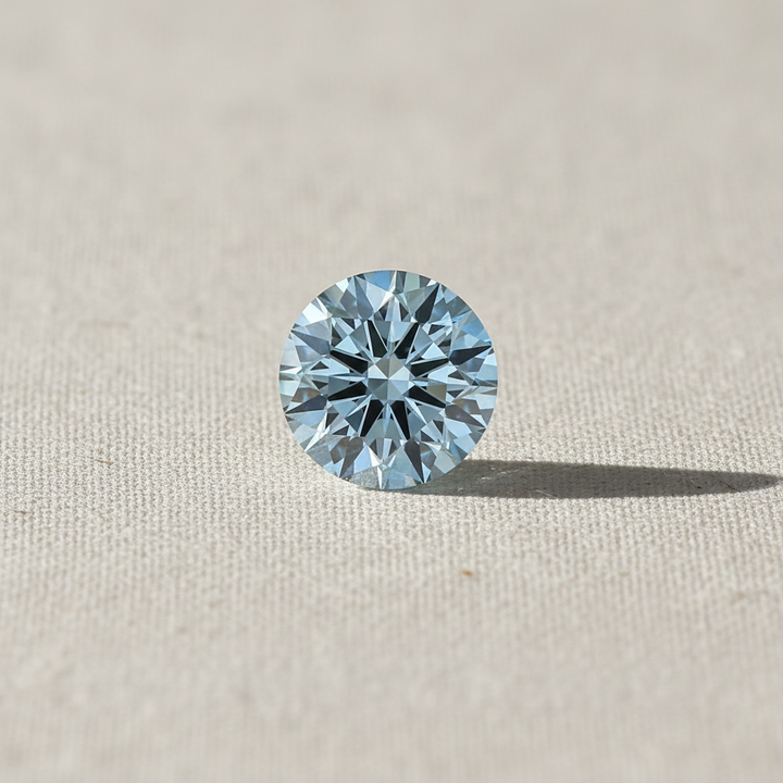 1.05 Ct Fancy Vivid Blue Round Cut Lab Grown Diamond VVS2 IGI Certified