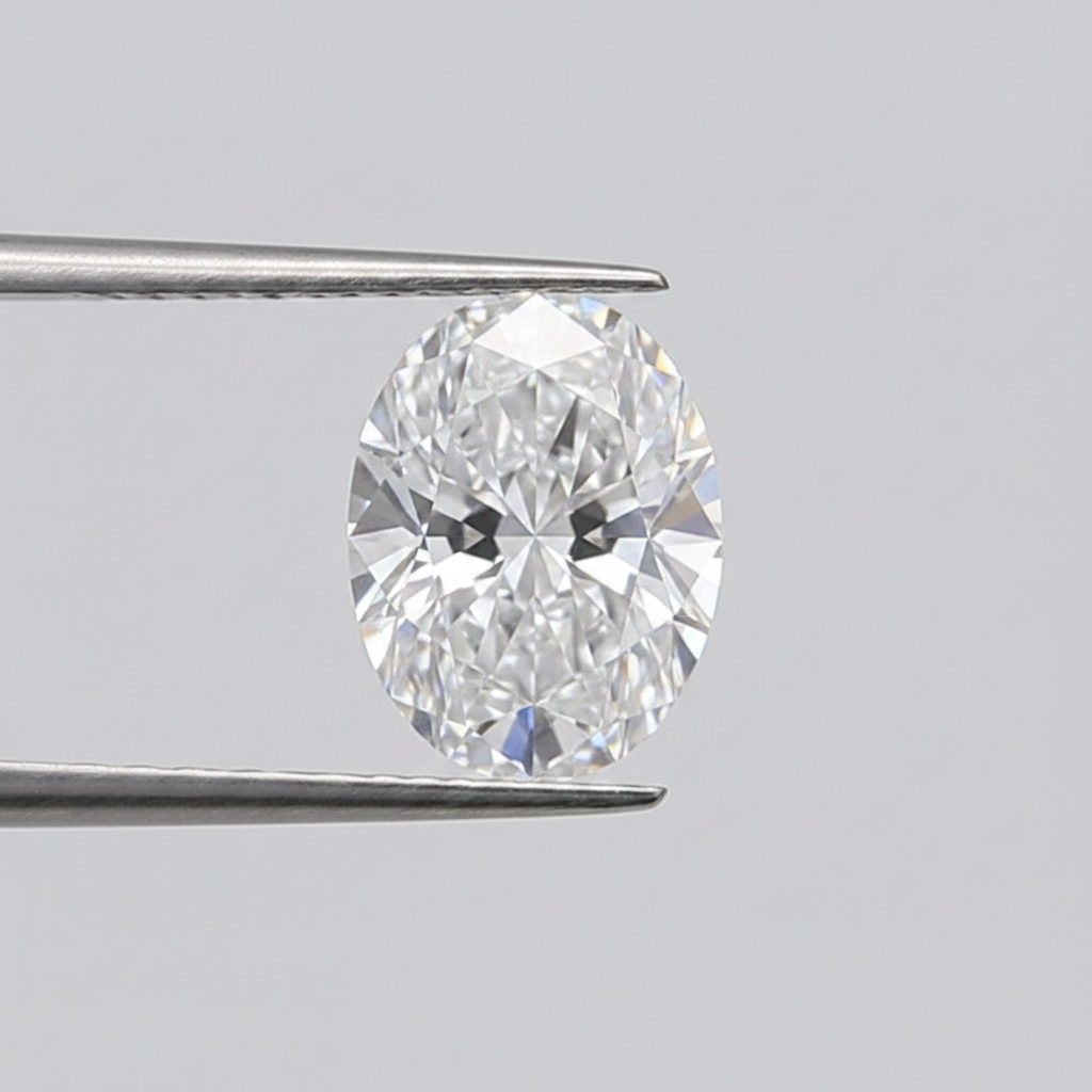1,06 karaat ovaal geslepen laboratoriumdiamant, VVS2/D