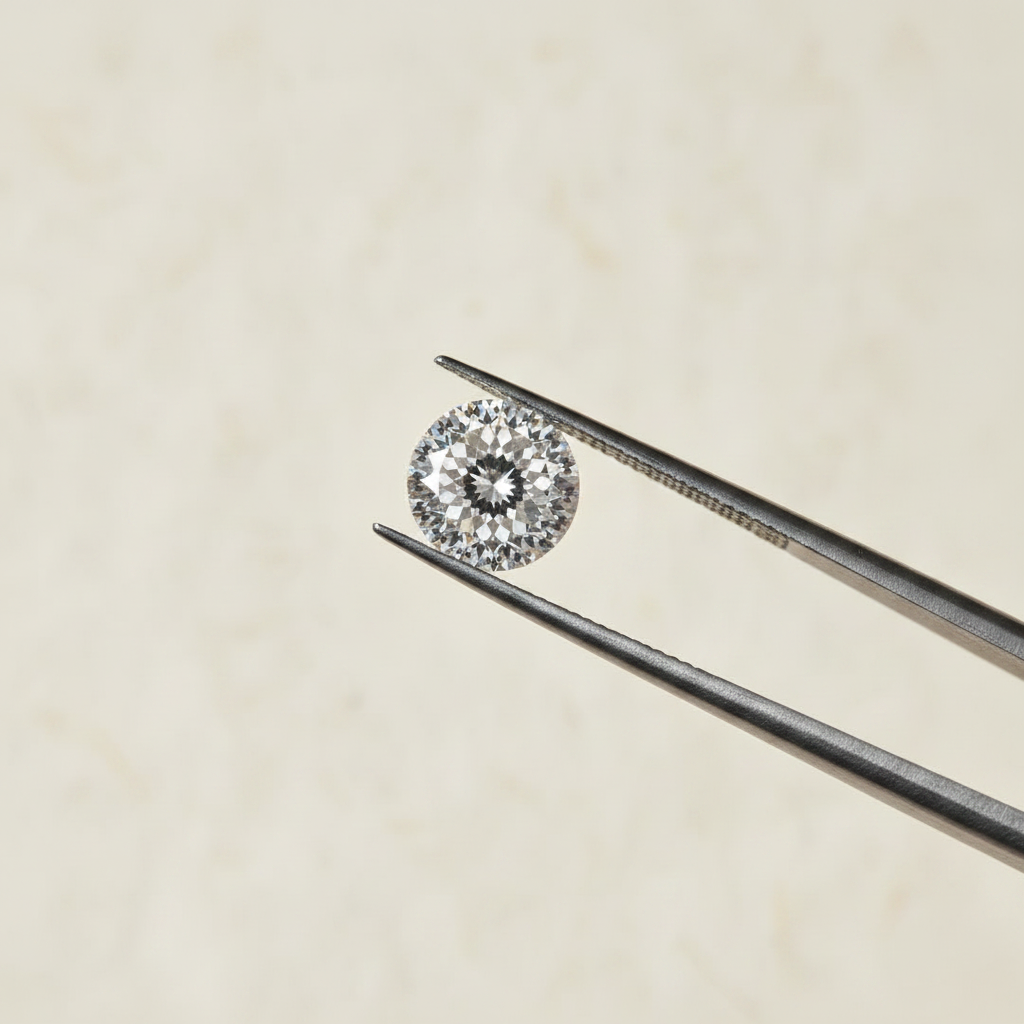 Diamante cultivado em laboratório com lapidação portuguesa de 1,06 quilates, VVS2/E