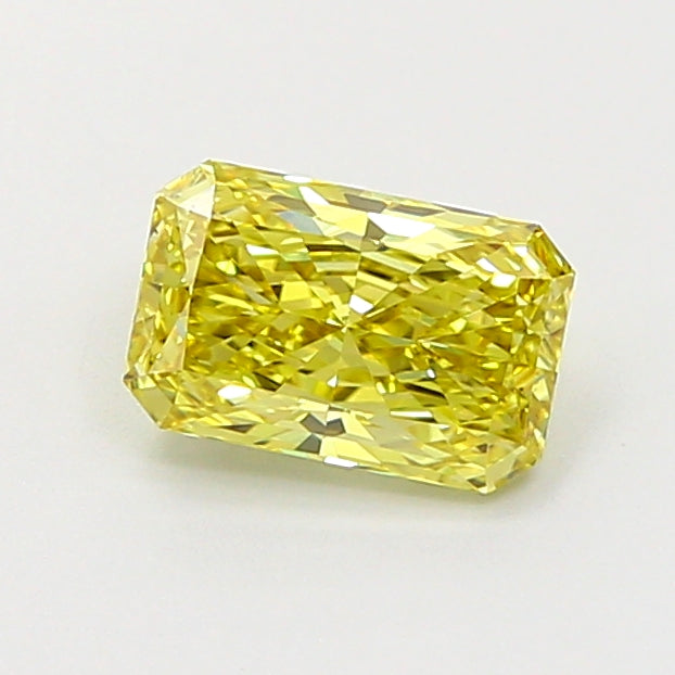 1.06 Carat Radiant Lab Grown Diamond VS2 Fancy Intense Yellow