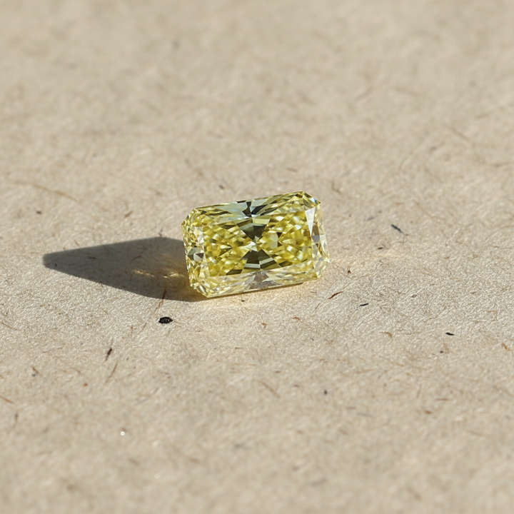1.06 Carat Radiant Lab Grown Diamond, VS2/Fancy Intense Yellow