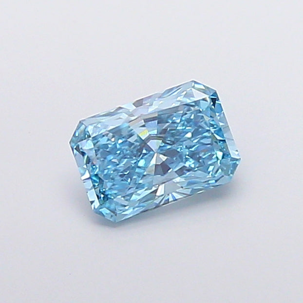 1.06 Carat Radiant Lab Grown Diamond VS2 Fancy Vivid Blue