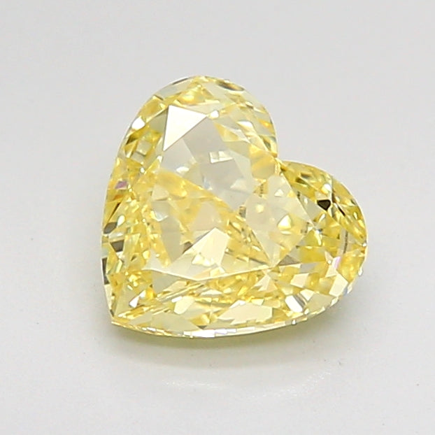 1.07 Carat Heart Cut Lab Grown Diamond VS1Fancy Intense Yellow