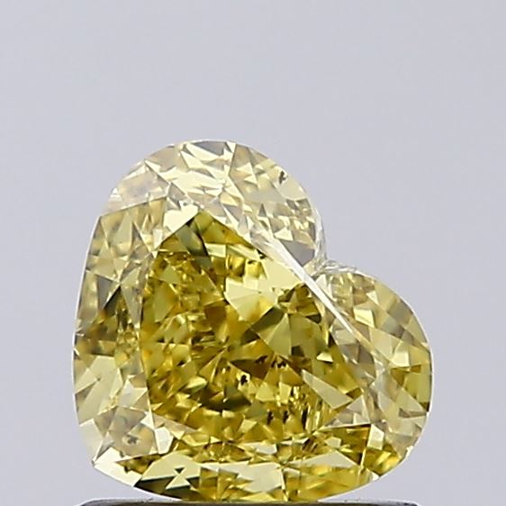1.07 Carat Heart Cut Lab Grown Diamond VS1Fancy Intense Yellow