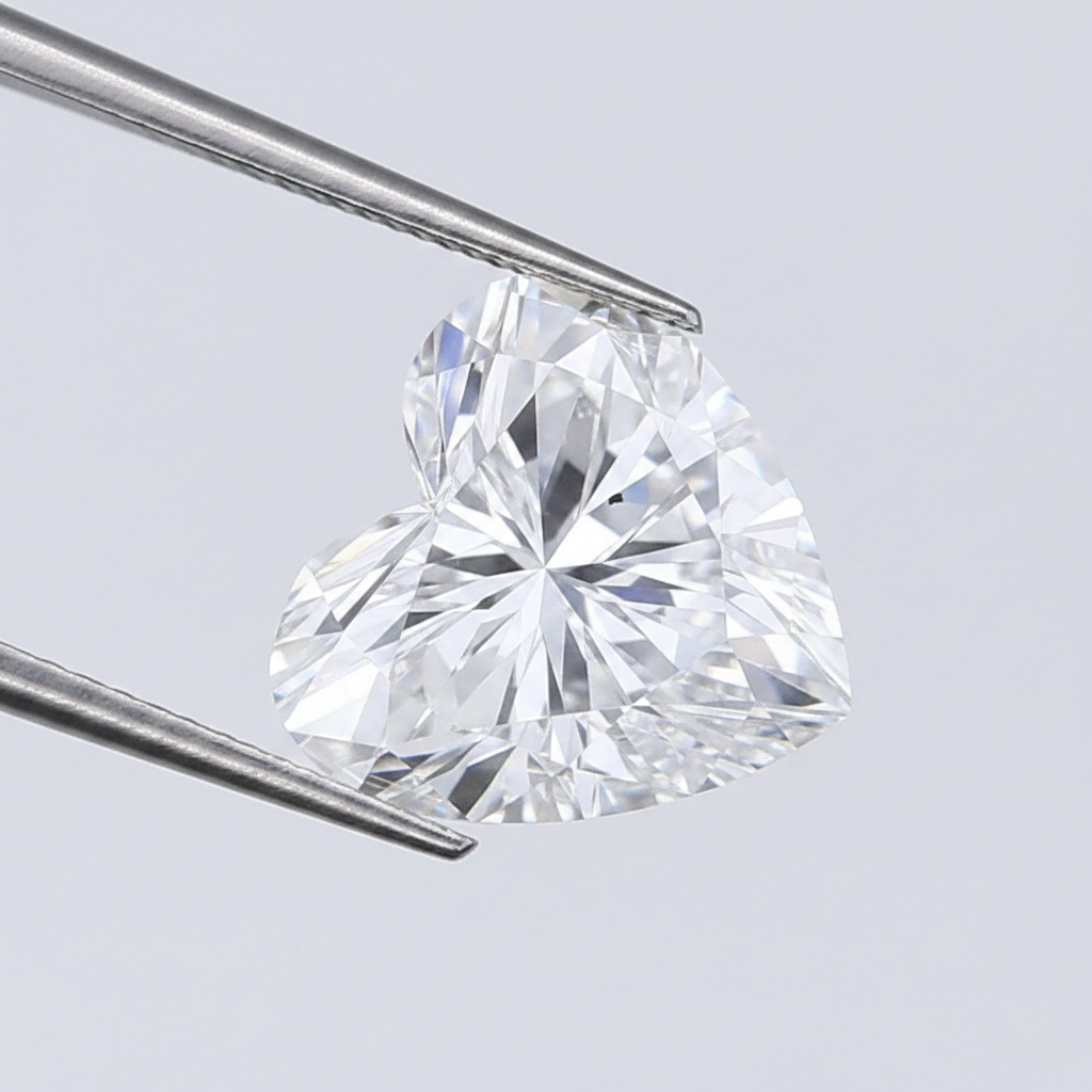 1.07 Carat D Color VS2 Heart Shape CVD Lab Grown Diamond IGI Certified
