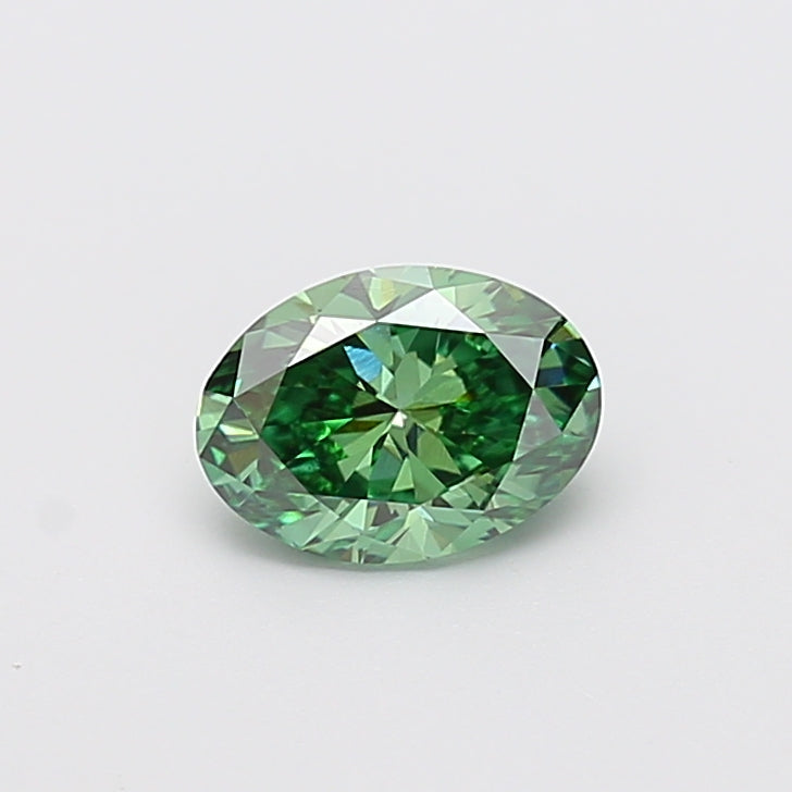 1,07 karaat ovaal geslepen laboratoriumdiamant VS1Fancy levendig groen