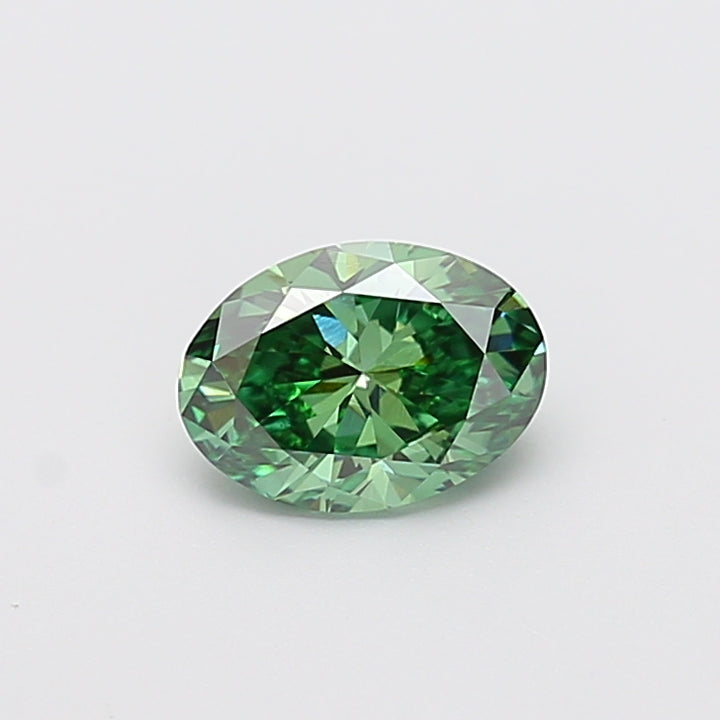 1,07 karaat ovaal geslepen laboratoriumdiamant VS1Fancy levendig groen