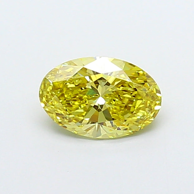 1,07 karaat ovaal geslepen laboratorium-gegroeide diamant VS fancy intens geel