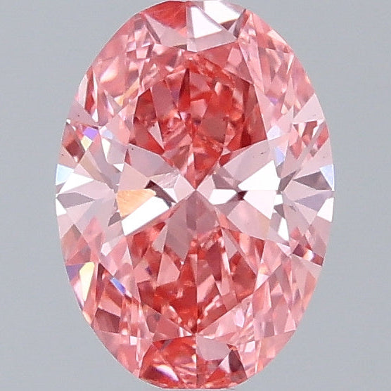 1,07 karaat ovale lab-grown diamant VS1 fancy levendig roze
