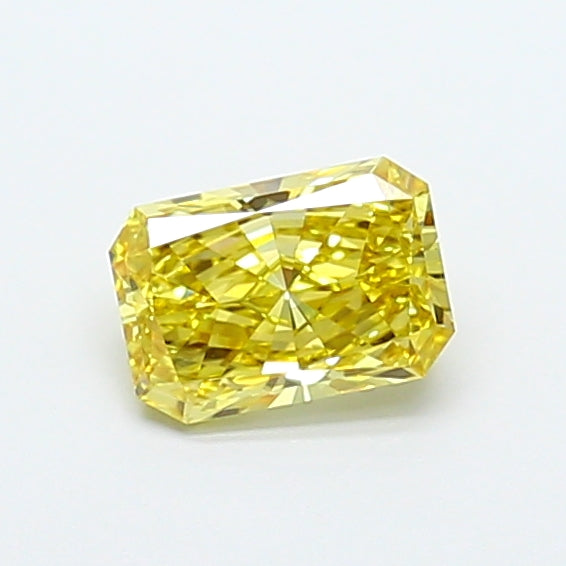 1.07 Carat Radiant Lab Grown Diamond VS1 Fancy Intense Yellow