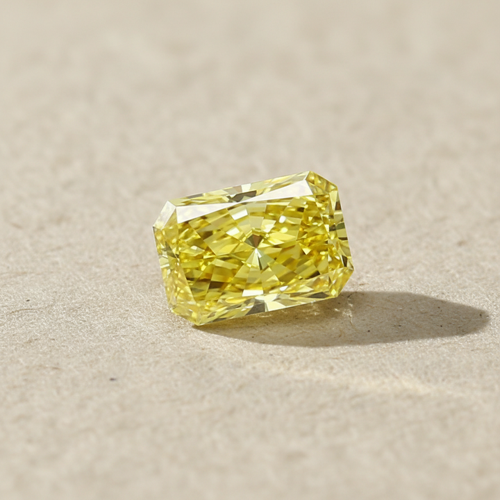 1.07 Carat Radiant Lab Grown Diamond, VS1/Fancy Intense Yellow